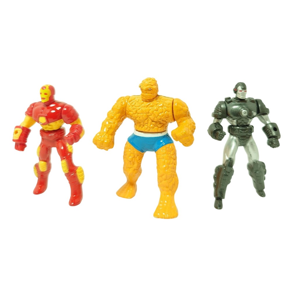 Toy Biz Mini Figures 1995 Marvel Die-Cast Iron Man Thing War Machine # Comic Lot